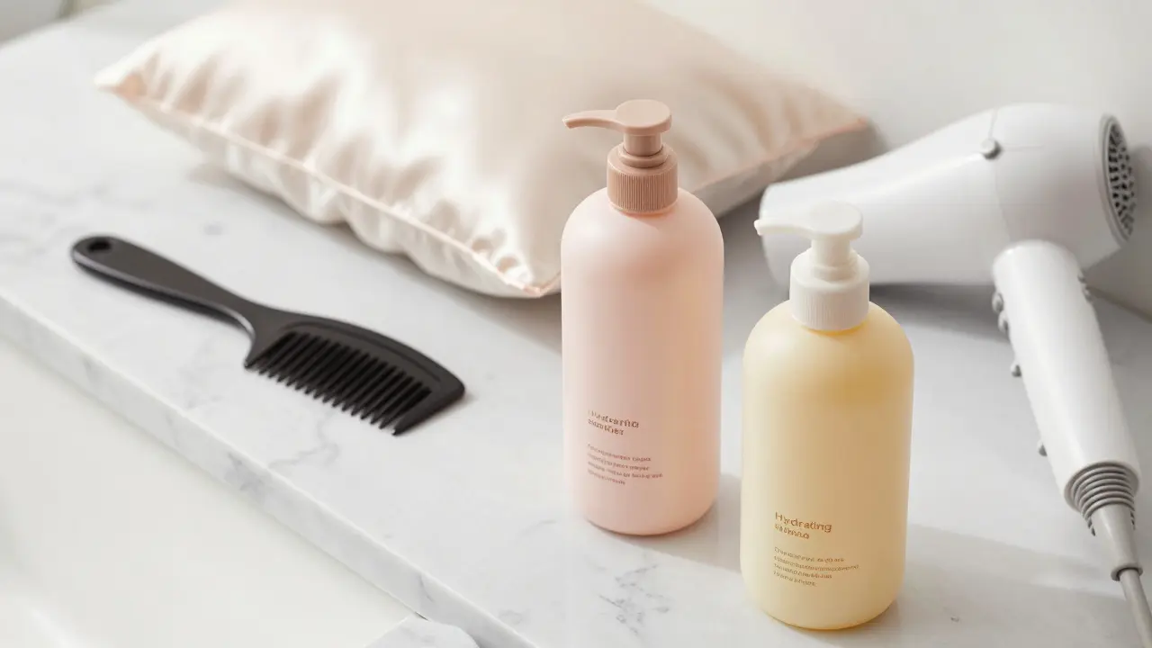 Hair care tools and products for wavy hair routine