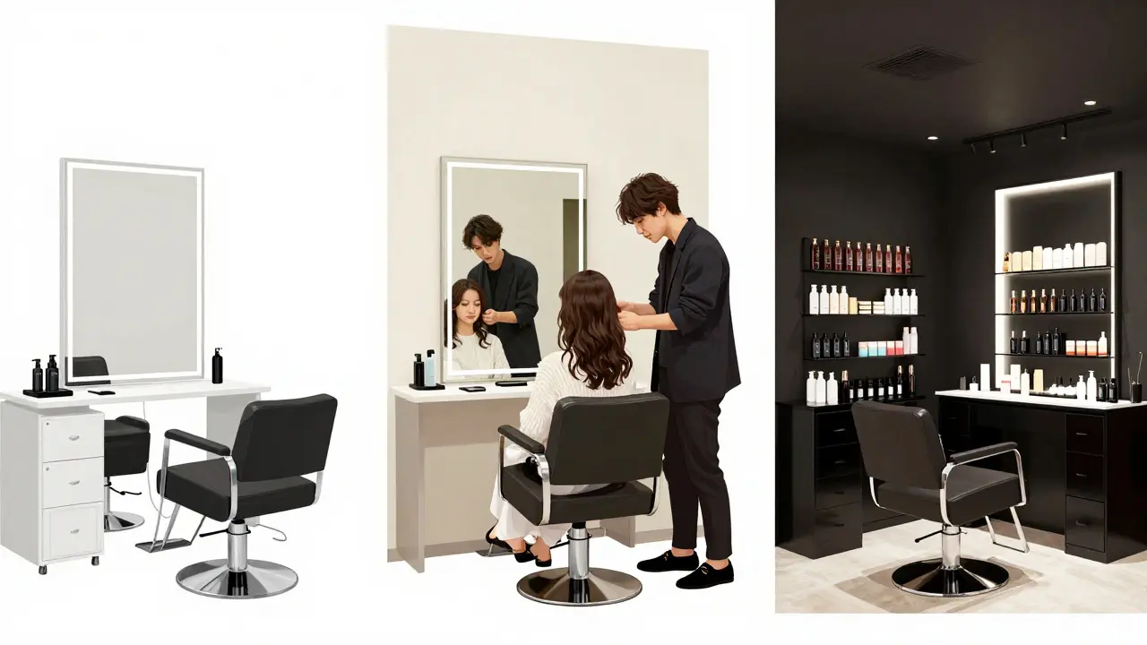 Comparison of budget, mid-range, and luxury Japanese salons
