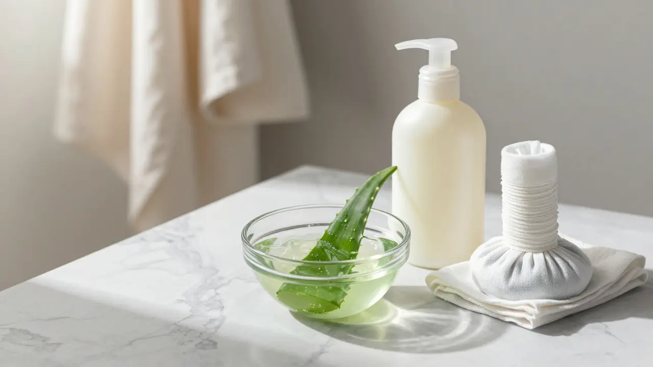 Soothing aloe vera gel and lotion for post-wax skin care