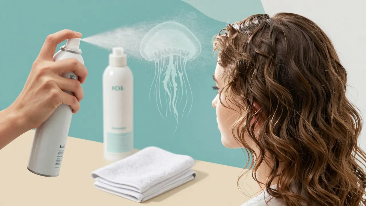 Styling products like sea salt spray for textured hair