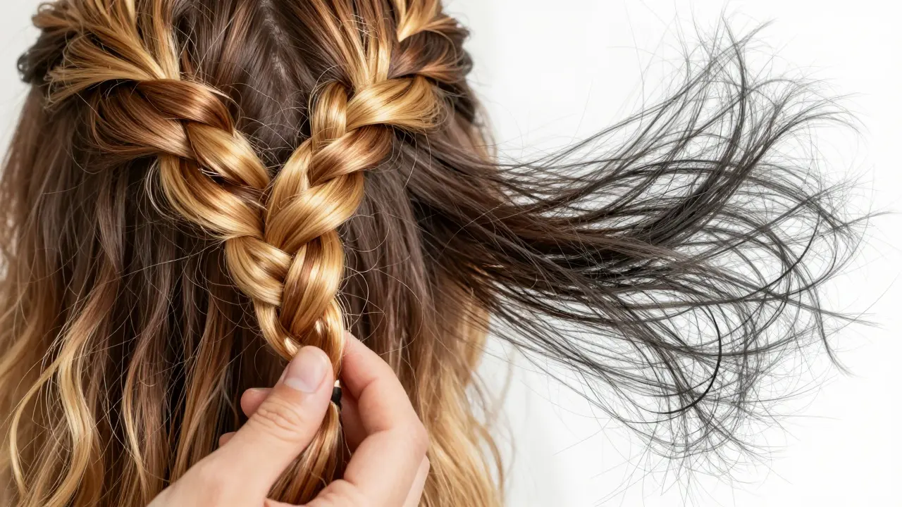 Visual metaphor comparing healthy protected hair vs damaged exposed hair
