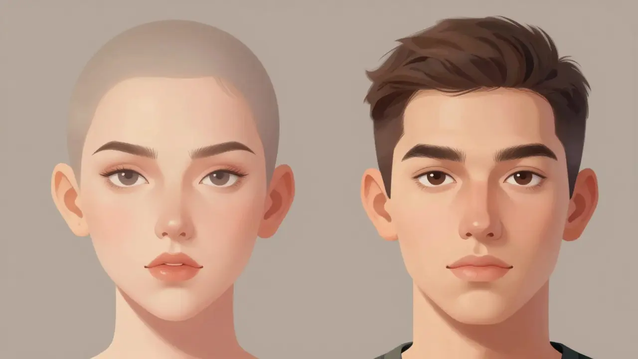 Comparison of thin styled brows versus natural full eyebrows