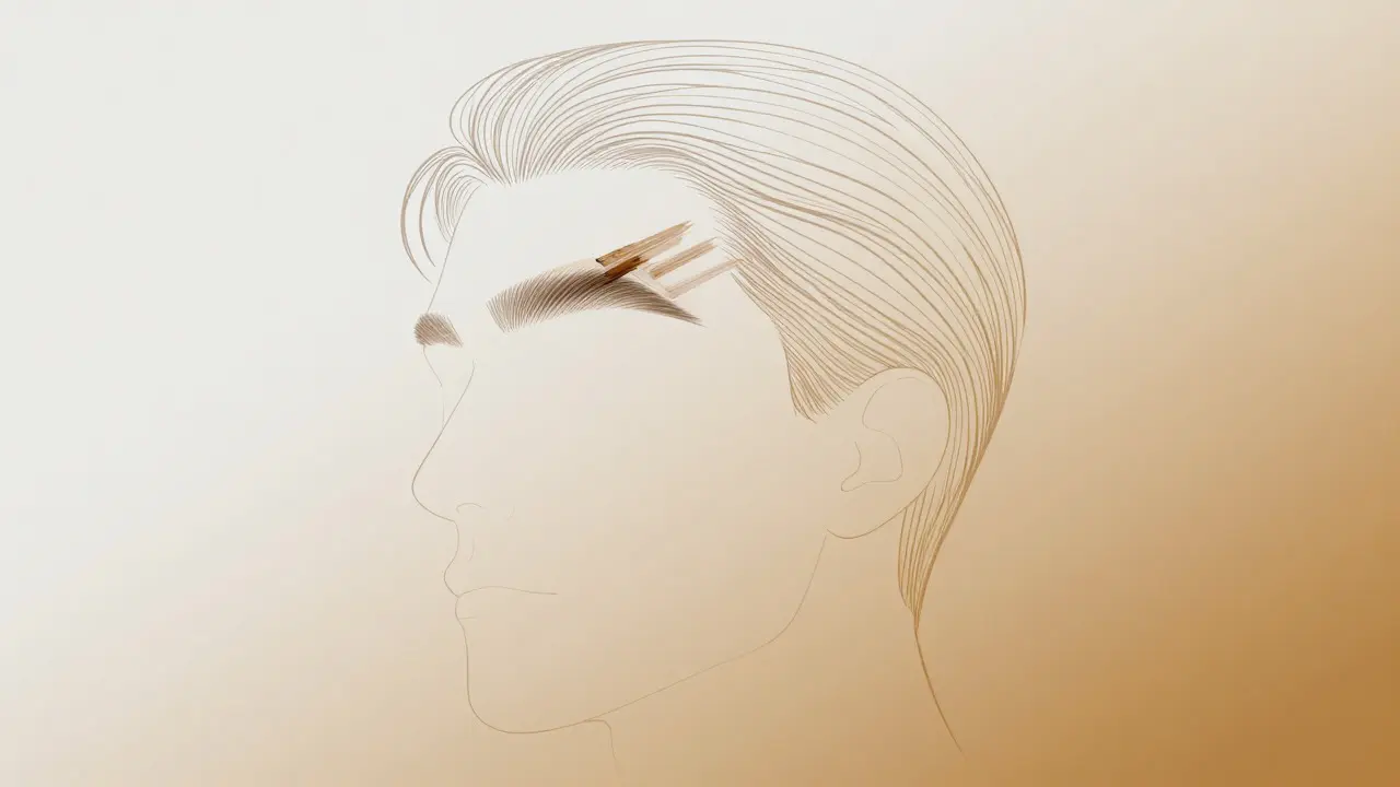 Abstract illustration of a male profile with enhanced brow lines