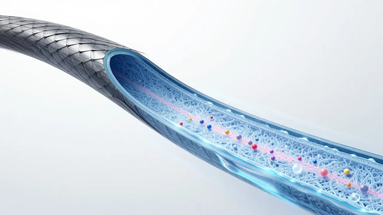Artistic illustration of hair cuticles opening to allow color molecules to penetrate