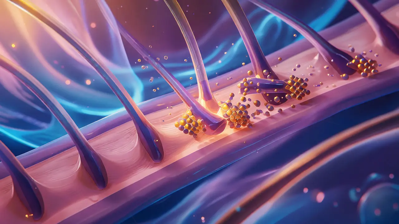Conceptual visualization of hair bond repair technology during coloring