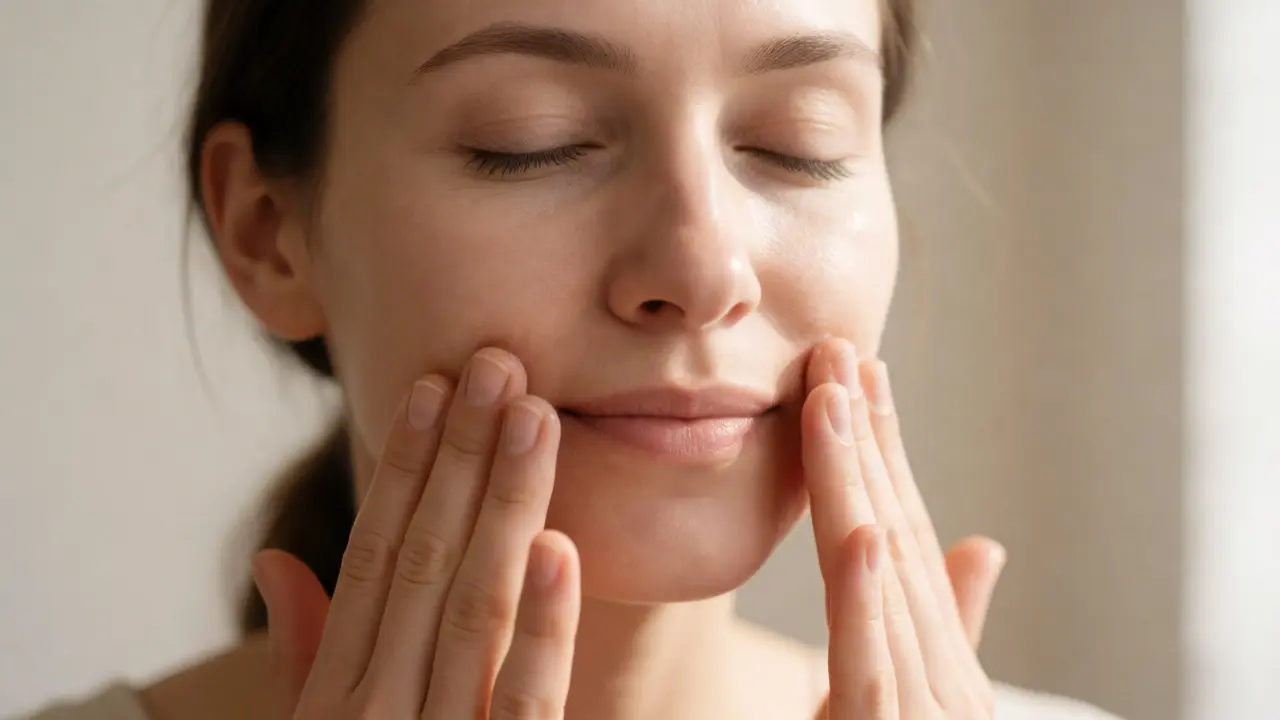 Woman applying aloe vera to freshly waxed upper lip