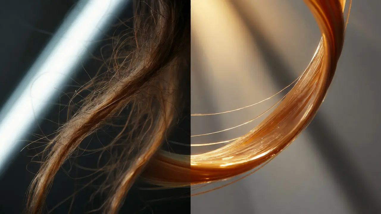 Comparison of damaged versus healthy colored hair