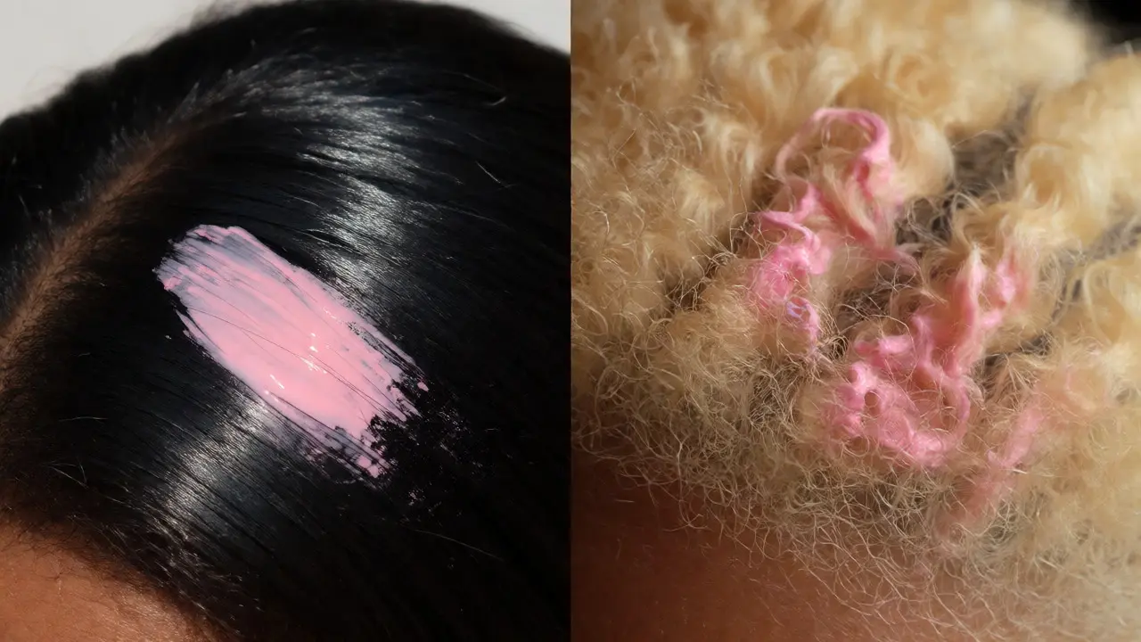 Comparison of low and high porosity hair with temporary dye